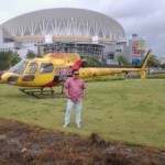 Impresionante…Luis Raúl llega en helicóptero rumbo al Choliseo (Mira el Video)